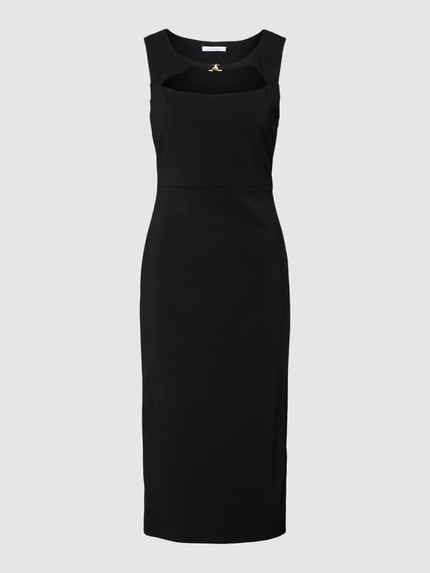 Patrizia Pepe Midikleid mit Schlüsselloch-Ausschnitt Black 2