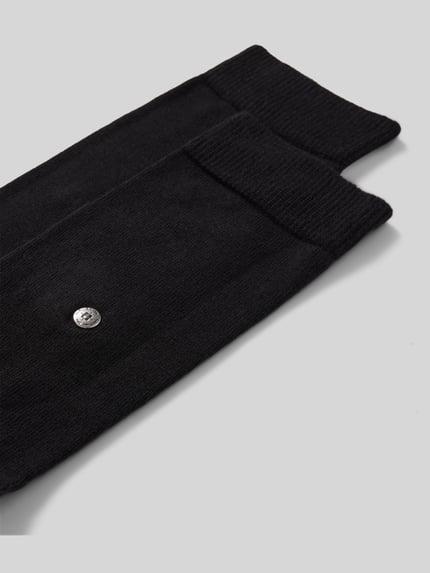Burlington Sokken met labeldetail model 'BRIT' Zwart - 2