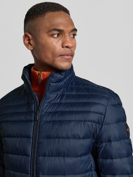 BOSS Orange Slim fit gewatteerd jack met labelpatch, model 'ODEN2' Marineblauw - 3