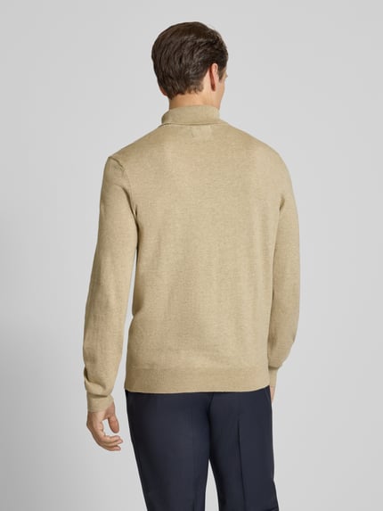 LERROS Rollkragenpullover mit Label-Stitching Beige 5