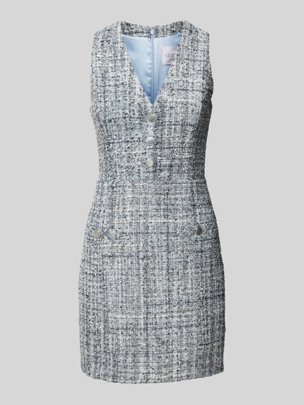 GUESS Minikleid mit V-Ausschnitt Modell 'SADIE' Hellblau 2