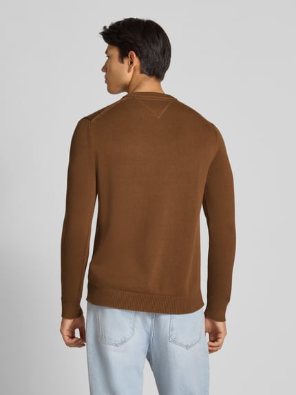 Tommy Jeans Regular Fit Strickpullover aus reiner Baumwolle Mittelbraun 5