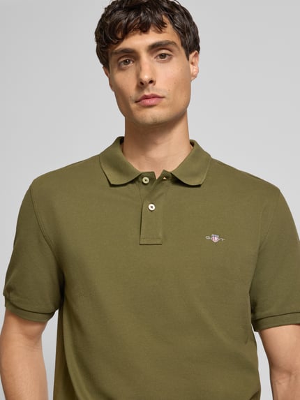 GANT Poloshirt mit Label-Stitching Oliv 3