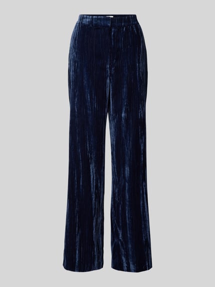 s.Oliver BLACK LABEL High Rise Stoffhose aus Samt mit weitem Bein Marine 2