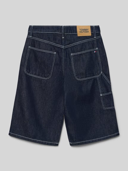 Tommy Hilfiger Teens Baggy Jeansshorts aus Baumwoll-Lyocell-Mix Dunkelblau 3