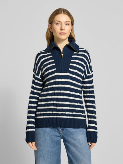 Tommy Hilfiger Regular Fit Troyer aus reiner Wolle Marine 4