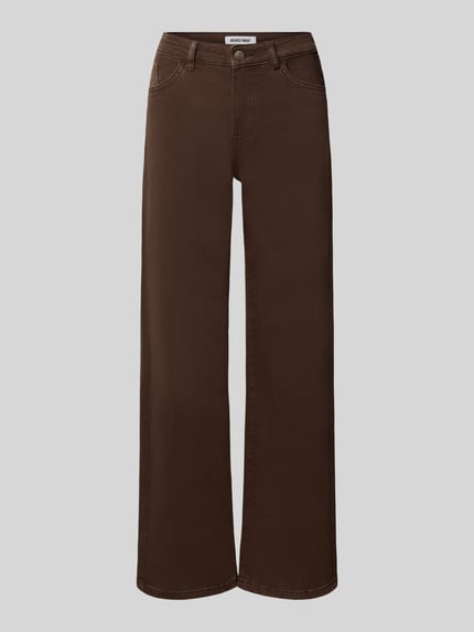 Produktfoto, braune Straight Leg Jeans im 5-Pocket-Design Modell 'YOLANDA' von NOISY MAY®, Baumwoll-Mix mit Stretch-Anteil, neutrale Fläche