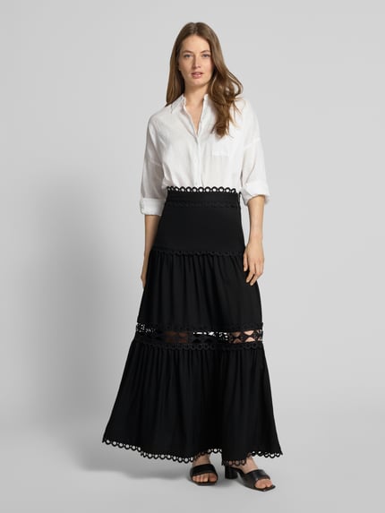 Cph Muse Spódnica midi z mieszanki wiskozy model ‘ASLEAH’ Czarny 1