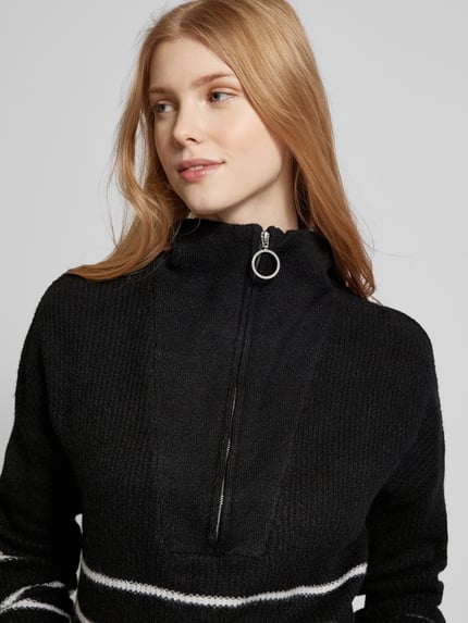 NOISY MAY® Strickpullover mit Troyer-Kragen Modell 'NEWALICE' Black 3