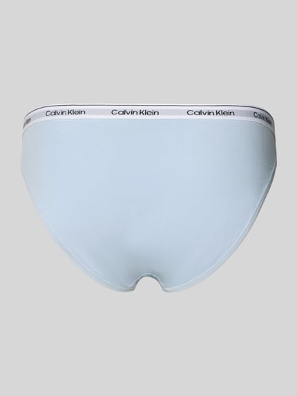 Produktfoto, hellblauer Slim Fit Slip mit Logo-Detail Modell 'Carousel' von Calvin Klein Underwear, elastischer Baumwoll-Mix, Rückansicht.