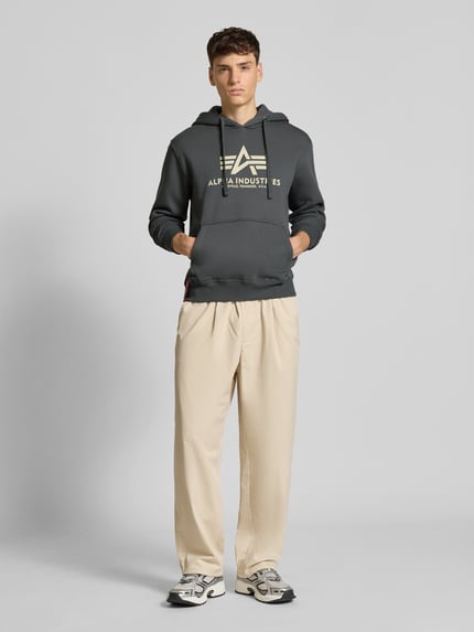 Alpha Industries Hoodie met labelprint Antraciet - 1