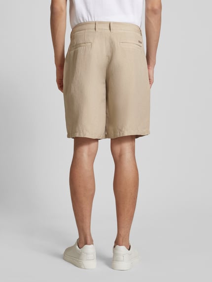 Armani Exchange Regular Fit Leinenbermudas mit Gürtelschlaufen Beige 5