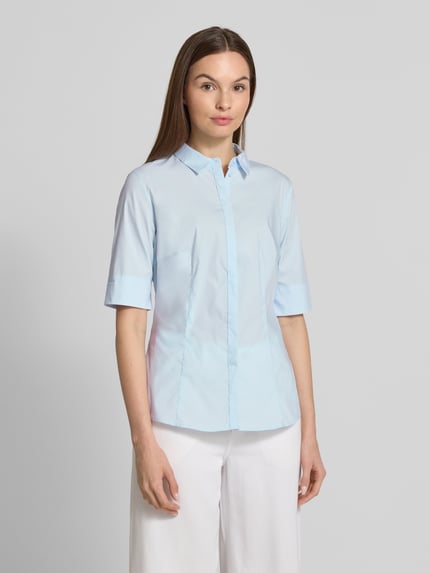 Christian Berg Woman Selection Overhemdblouse met blinde knoopsluiting Lichtblauw - 4