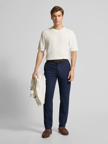 CINQUE Slim fit stoffen broek met achterzakken model 'Brody' Marineblauw - 1