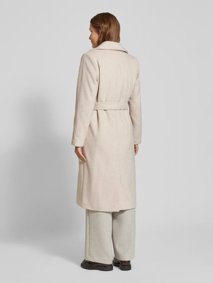 Selected Lange jas met tailleriem, model 'ROSA' Zand - 5