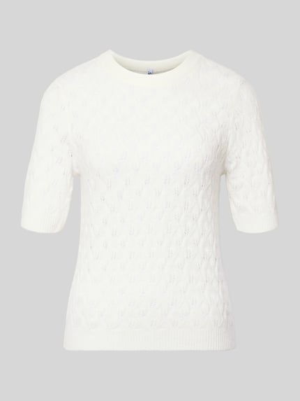 Produktfoto, Regular Fit Pullover mit Woll-Anteil Model 'LELOU' von Pieces, look: effen, korte mouw, ronde hals, mouwboord en rompzoom geribd, knitwear