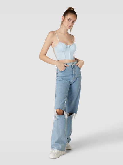 EDITED Top mit Spitzenbesatz Modell 'Melody' Aqua 1