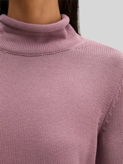 Marc O'Polo Regular Fit Rollkragenpullover aus reiner Baumwolle Mauve 3