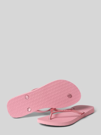 Produktfoto, Flip Flops mit Logo-Detail von Havaianas, różowy kolor, zaokrąglony krój, bez zapięcia, japonki, wysokość obcasa: 1 cm, damskie