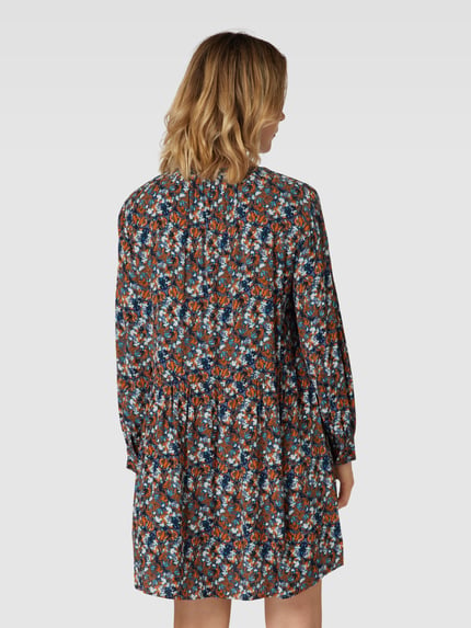 Tom Tailor Mini-jurk van viscose met all-over motief Marineblauw - 5