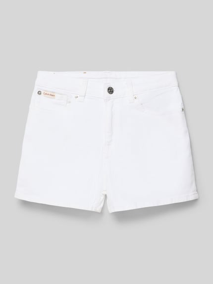 Calvin Klein Jeans Jeansshorts mit Label-Detail Weiss 1