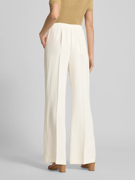 Oui Wide Leg Stoffhose mit fixierten Bügelfalten Offwhite 5