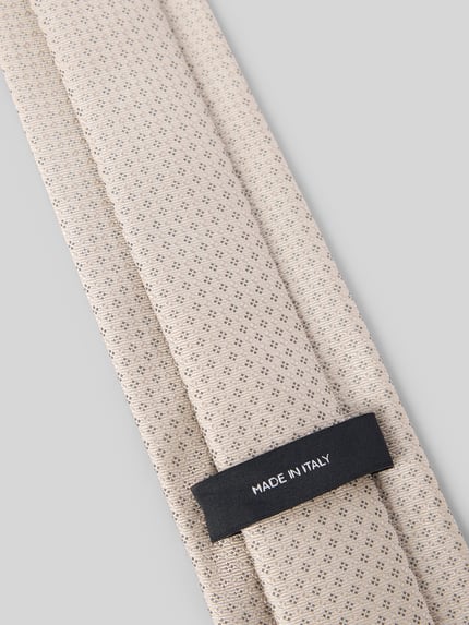BOSS Stropdas van pure zijde met all-over motief model 'ONE' Zand - 3