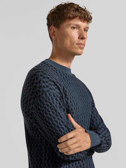 DRYKORN Strickpullover aus Viskose-Woll-Mix Modell 'VALDRIK' Dunkelblau 3