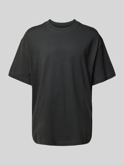 Weekday Oversized T-Shirt mit geripptem Rundhalsausschnitt Anthrazit 2