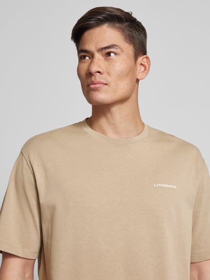 Lindbergh Oversized T-Shirt mit Label-Print Sand 3