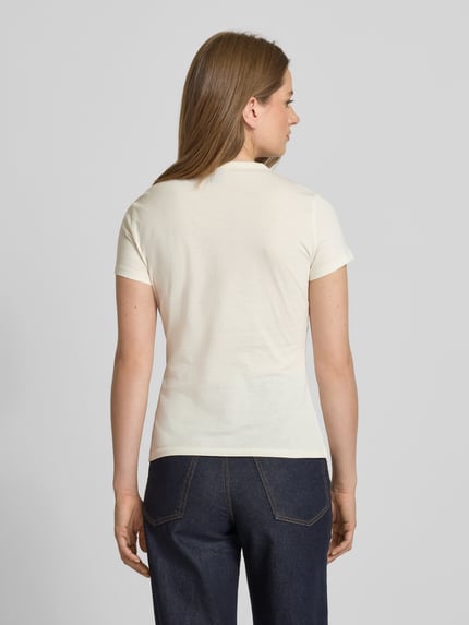 BOSS Orange T-shirt o kroju Slim Fit z czystej bawełny Złamany biały 5