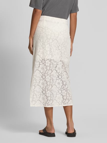 Jake*s Casual Midirok met loopsplit Offwhite - 5