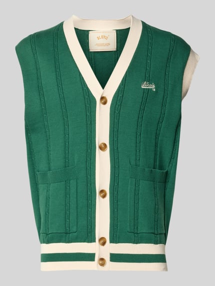 Regular Fit Weste in Strick-Optik mit Logo-Stitching Shop The Look MANNEQUINE