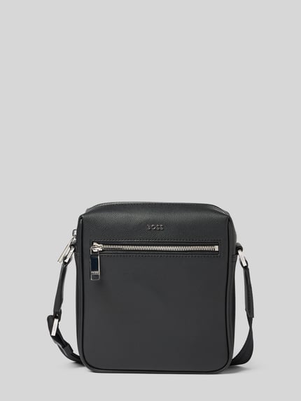 BOSS Reporter-tas van generfd leer model 'DAXTER_NS zip' Zwart - 2