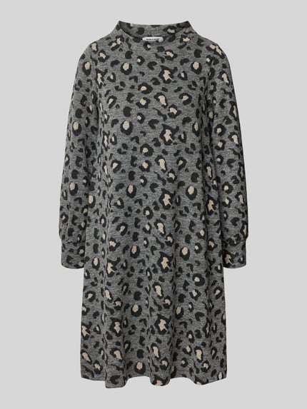 MORE & MORE Knielanges Jerseykleid im Allover-Look Anthrazit 2