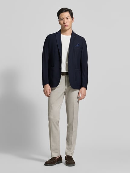 Zuitable regular fit colbert met structuurpatroon model 'Bob' Donkerblauw - 1