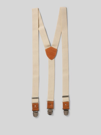 LLOYD Men's Belts Bretels met leren badge Beige - 1