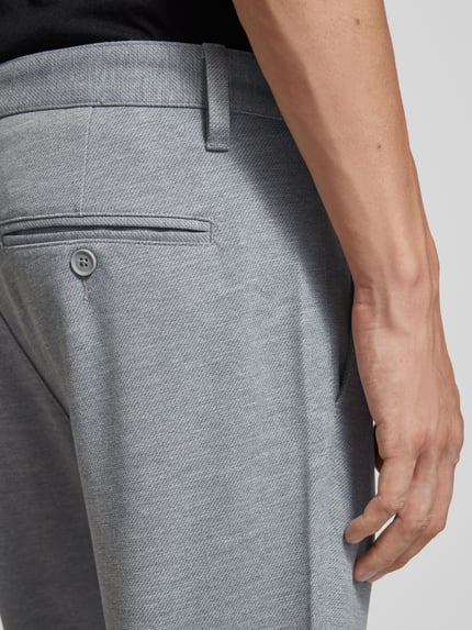 ONLY & SONS Spodnie o kroju tapered fit z zapięciem na guzik i zamek błyskawiczny model ‘MARK’ Srebrny 3