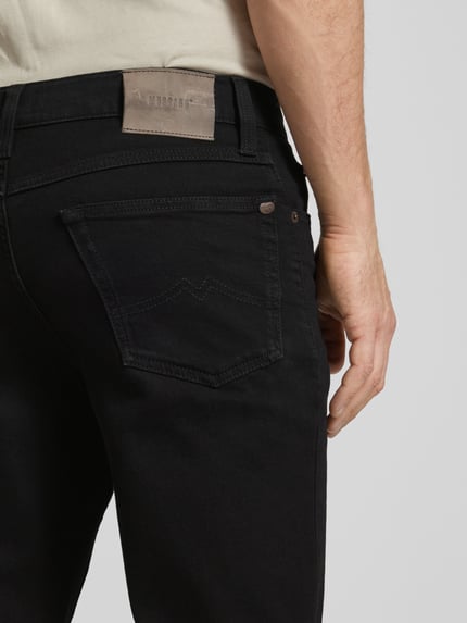 Mustang Straight fit jeans met labelpatch, model 'TRAMPER' Zwart - 3