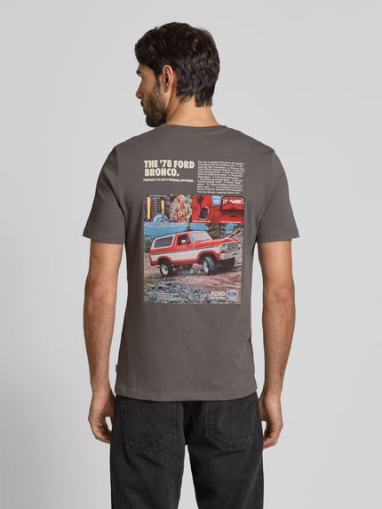 s.Oliver RED LABEL Regular Fit T-Shirt aus reiner Baumwolle mit Ford®-Applikation Mittelgrau 5