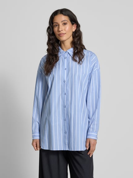 My Essential Wardrobe Relaxed fit overhemdblouse met manchetten, model 'Kiona' Lichtblauw - 4