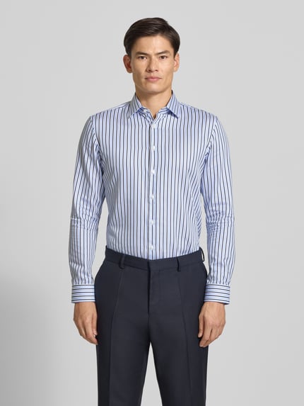 Jake*s Businesshemd mit feinen Streifen Bleu 4