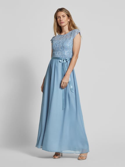 SWING Abendkleid mit Paillettenbesatz Hellblau 1