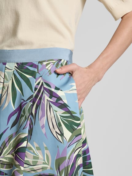 MAX&Co. Midirok met stolpplooien, model 'RISATA' Lichtblauw - 3