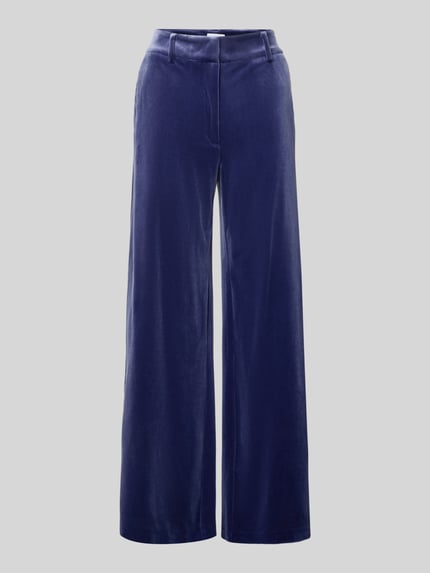 Jake*s Collection Wijd vallende broek in fluweellook Koningsblauw - 2