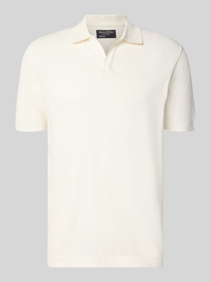 Marc O'Polo Regular Fit Poloshirt aus Baumwoll-Leinen-Mix Offwhite 2