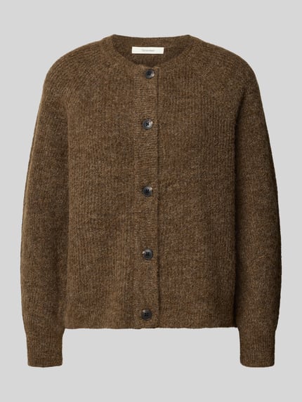 Selected Relaxed Fit Strickjacke aus Woll-Mix Modell 'LULU' Taupe 2