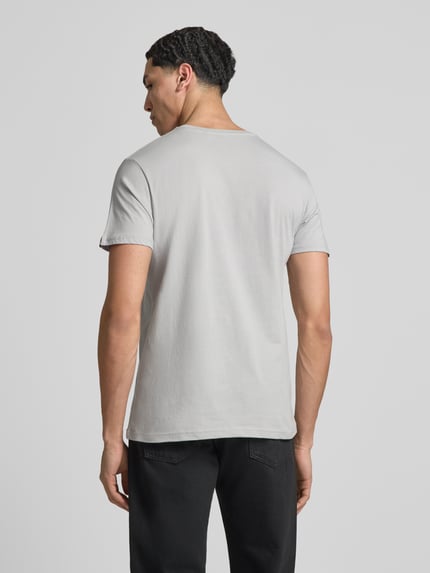 Alpha Industries t-shirt met label-details model 'BASIC' Lichtgrijs - 5