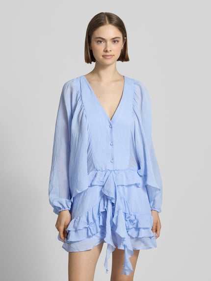 Gina Tricot mini-jurk met ruches Lichtblauw - 4