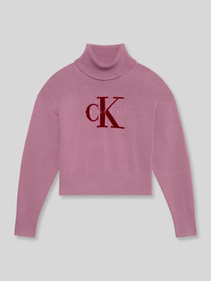 Calvin Klein Jeans Regular Fit Pullover aus reiner Baumwolle Bordeaux 2